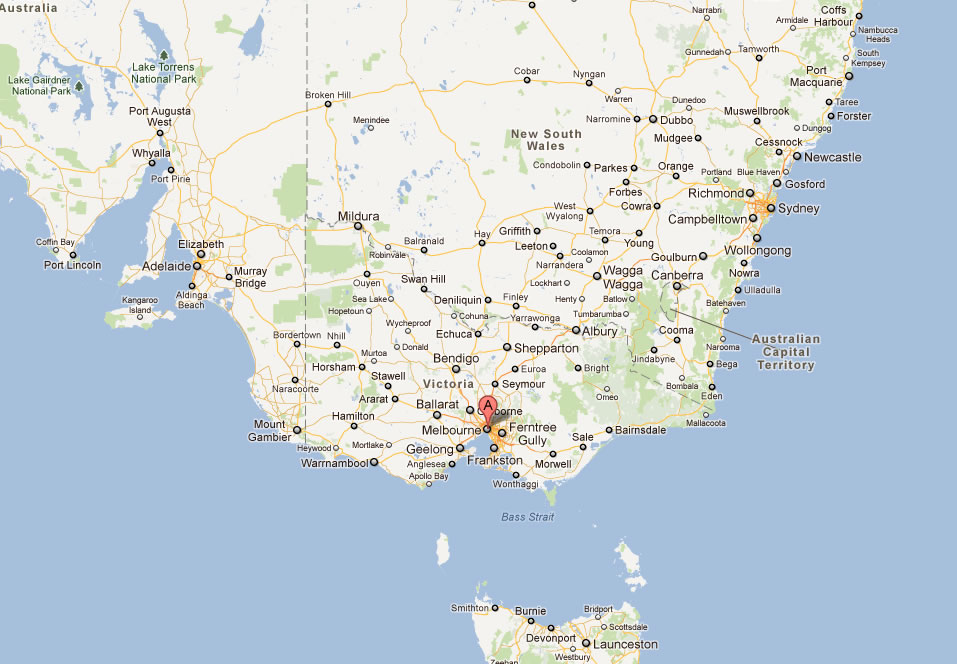 map of melbourne australia